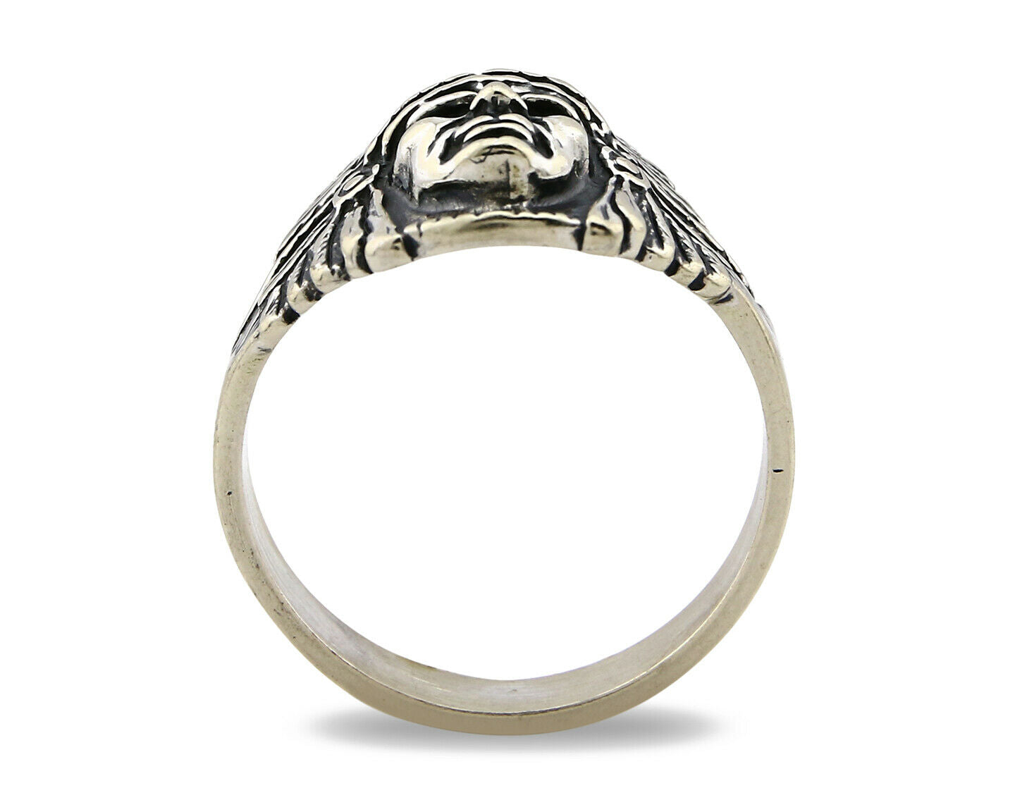 Navajo Warrior Chief Ring .925 Silver Artist Signed Wheeler C.80's Size 13