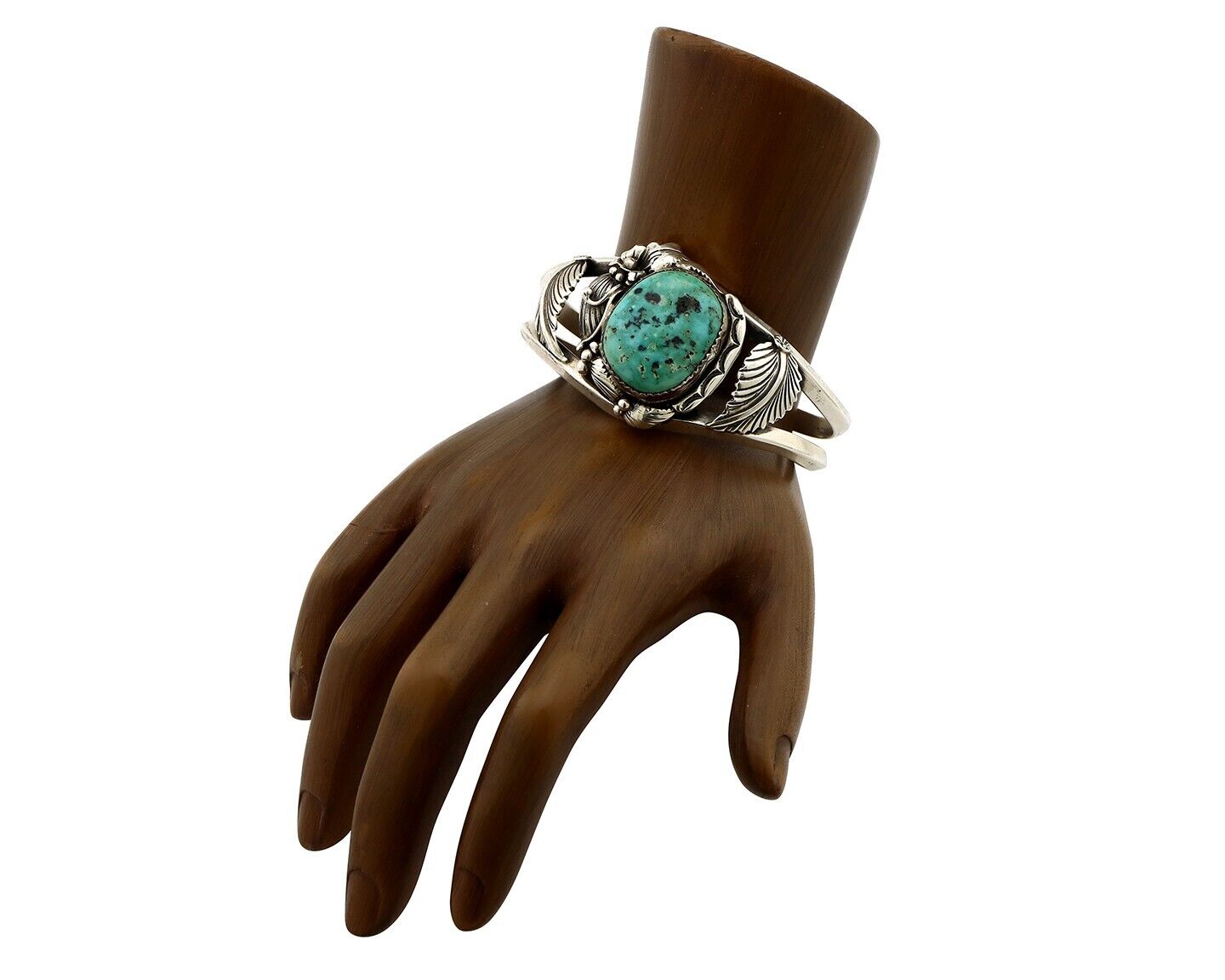 Navajo Cuff Bracelet 925 Silver Natural Blue Turquoise Artist Signed Tom Willeto