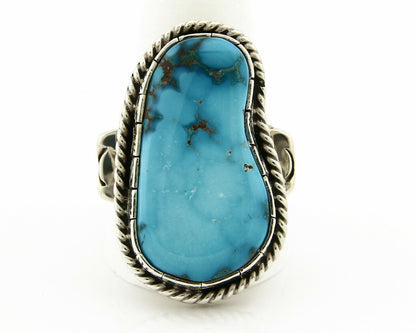 Navajo Turquoise Ring .925 Silver Handmade Signed Artist Begay C.80's