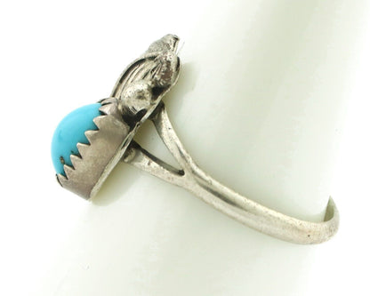 Navajo Ring .925 Silver Natural Blue Mined Southwest Turquoise Native Artist C80