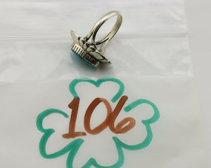 Navajo Ring .925 Silver Arizona Turquoise Signed M Montoya C.80's