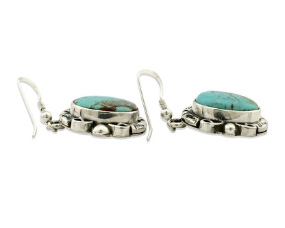 Navajo Earrings .925 Silver Southwest Turquoise Signed Calvin Peterson C.80
