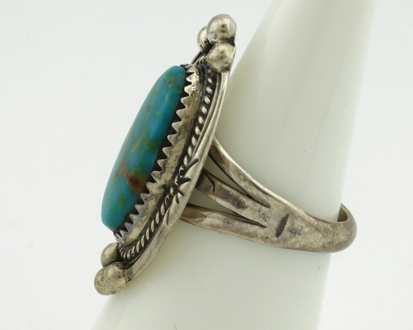 Navajo Ring 925 Silver Southwest Blue Turquoise Artist Signed Begay C.80's