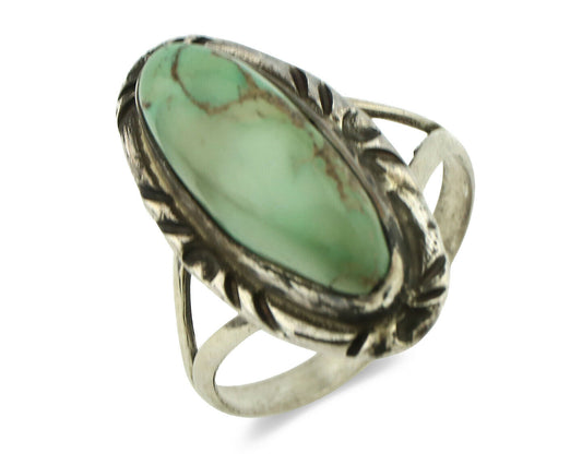 Navajo Ring .925 Silver Natural Turquoise Native American Artist C.80's