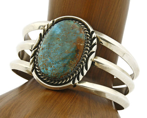 Navajo Bracelet .925 Silver Pilot Mtn Turquoise Signed M Begay Cuff
