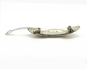 Navajo Hair Clip Barrette .925 Silver Hand Stamped Artist Signed C Montoya C80s