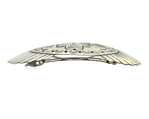 Navajo Hair Clip Barrette .925 Silver Hand Stamped Artist Signed C Montoya C80s