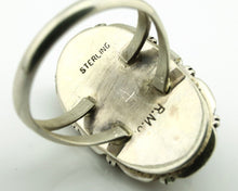 Navajo Handmade Ring 925 Silver Natural Lapis Lazuli Artist Signed RMJ C.80's