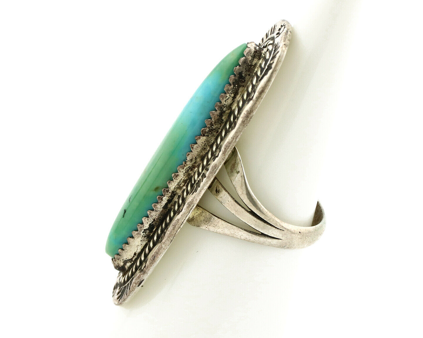 Navajo Ring .925 Silver Royston Turquoise Native American Artist C.80's