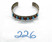 Navajo Bracelet .925 Silver Turquoise Coral Cuff Signed Daniel Mike