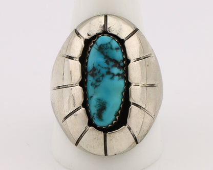 Navajo Ring 925 Silver Blue Sleeping Beauty Turquoise Artist Signed P C.80's