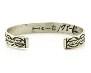 Navajo Bracelet .925 Silver Handmade Hand Stamped Signed Artist C Montoya C.80's