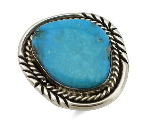 Navajo Ring 925 Silver Blue Turquoise Native American Artist C.80's