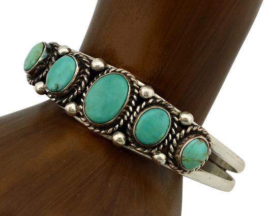 Women's Navajo .925 Silver Turquoise Mountain Native American Artist C.80's