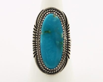 Navajo Ring 925 Silver Blue Gem Turquoise Artist Signed M Begay C.80's