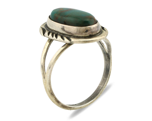 Navajo Ring .925 Silver Royston Turquoise Native American Artist C.1980's