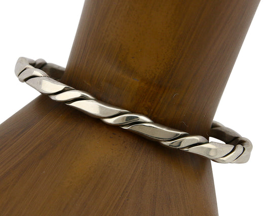 Navajo Twist Bracelet .925 SOLID Silver Handmade Artist TAHE C.80's