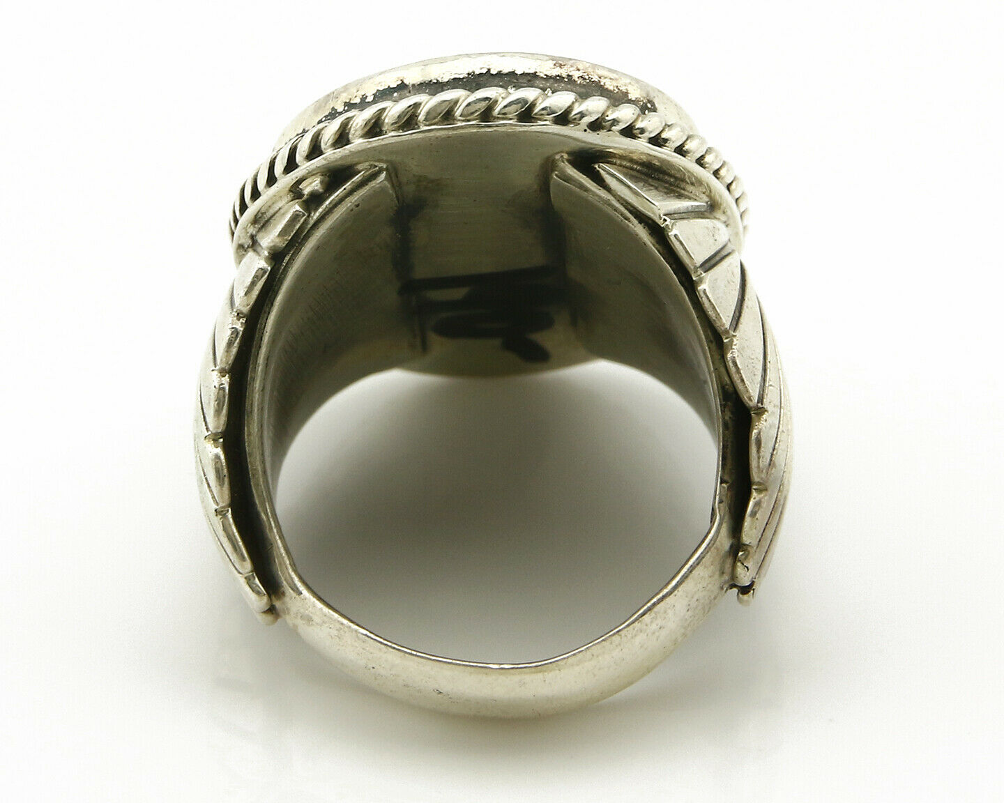 Navajo Royston Turquoise Ring .925 Silver Artist Doug Zachary C.80's Size 11.25
