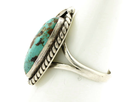 Navajo Ring .925 Silver Bisbee Turquoise Signed Apache Manufacturing C80s