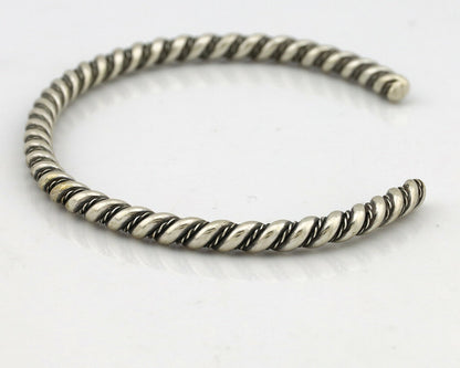 Navajo Handmade Bracelet .925 SOLID Silver Native Artist Signed Tahe Circa 1980s