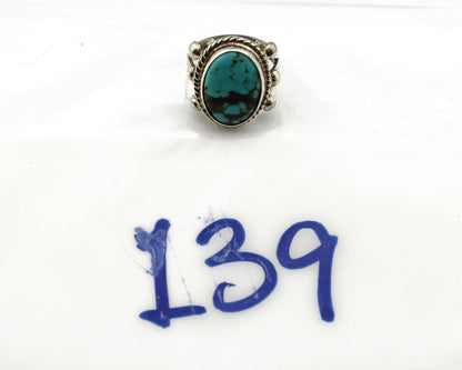 Navajo Ring .925 Silver Blue Southwest Turquoise Native American Artist C80s