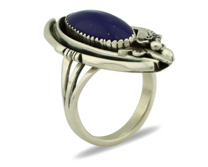 Zuni Ring 925 Silver Natural Lapis Lazuli Artist Signed Unknown C.80's