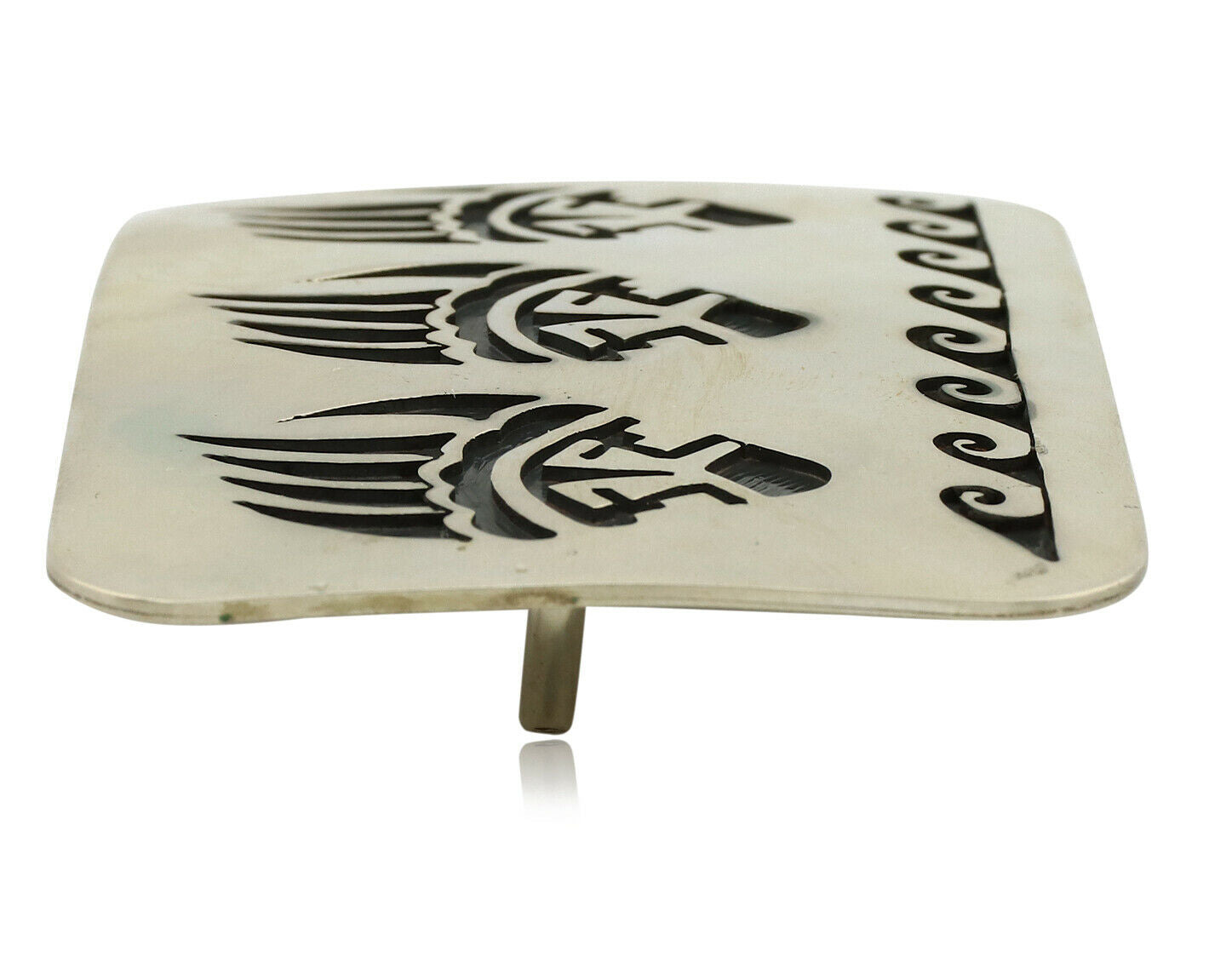 Navajo Badger Paw Belt Buckle .925 Silver Handmade Artist Signed SC C.1980's
