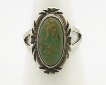 Navajo Ring .925 Silver Natural Mined Turquoise Native Artist Signed C.80's