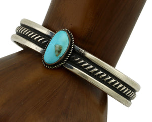 Women's Navajo .925 Silver Blue Natural Turquoise Artist Signed AL C.80's