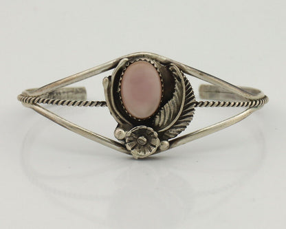 Women's Navajo Bracelet 925 Silver Natural Pink Mussel Native American C.80's