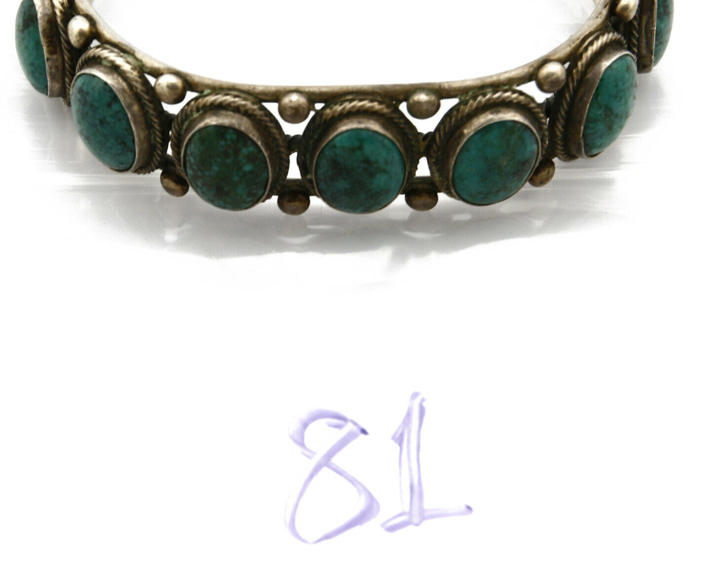 Women's Navajo Turquoise Bracelet .925 Silver Handmade Signed Boyd C.80's