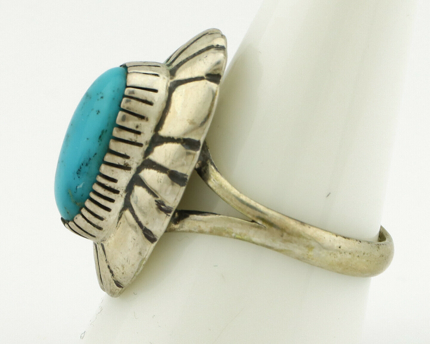 Navajo Ring .925 Silver Arizona Turquoise Signed M Montoya C.80's