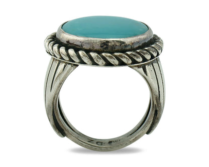 Navajo Ring .925 Silver Blue Turquoise Artist Doug Zachary C.80's