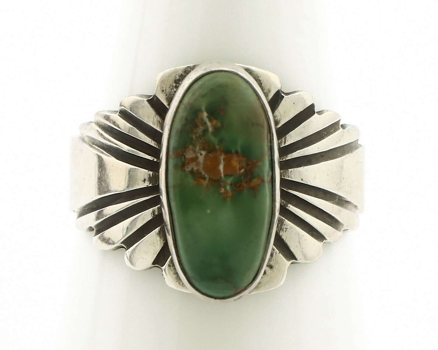 Navajo Ring .925 Silver Royston Turquoise Artist Signed Apache C.80's