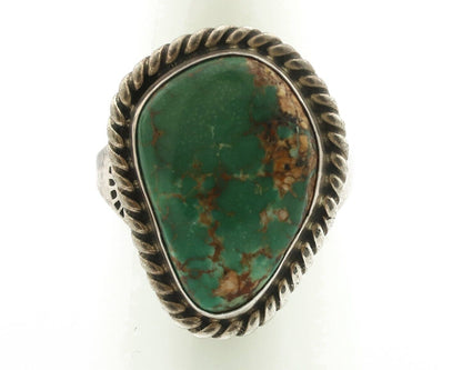 Navajo Ring .925 Silver Manassas Turquoise Native Artist Signed C.80's