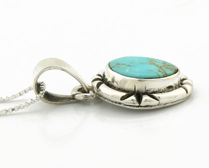 Navajo Necklace 925 Silver Kingman Turquoise Artist Signed Gecko C.80's