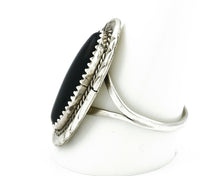 Navajo Ring .925 Silver Natural Black Onyx Handmade Ring Native Artist C.1990's