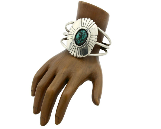 Navajo Bracelet .925 Silver Turquoise Mtn Artist Native American C.80's