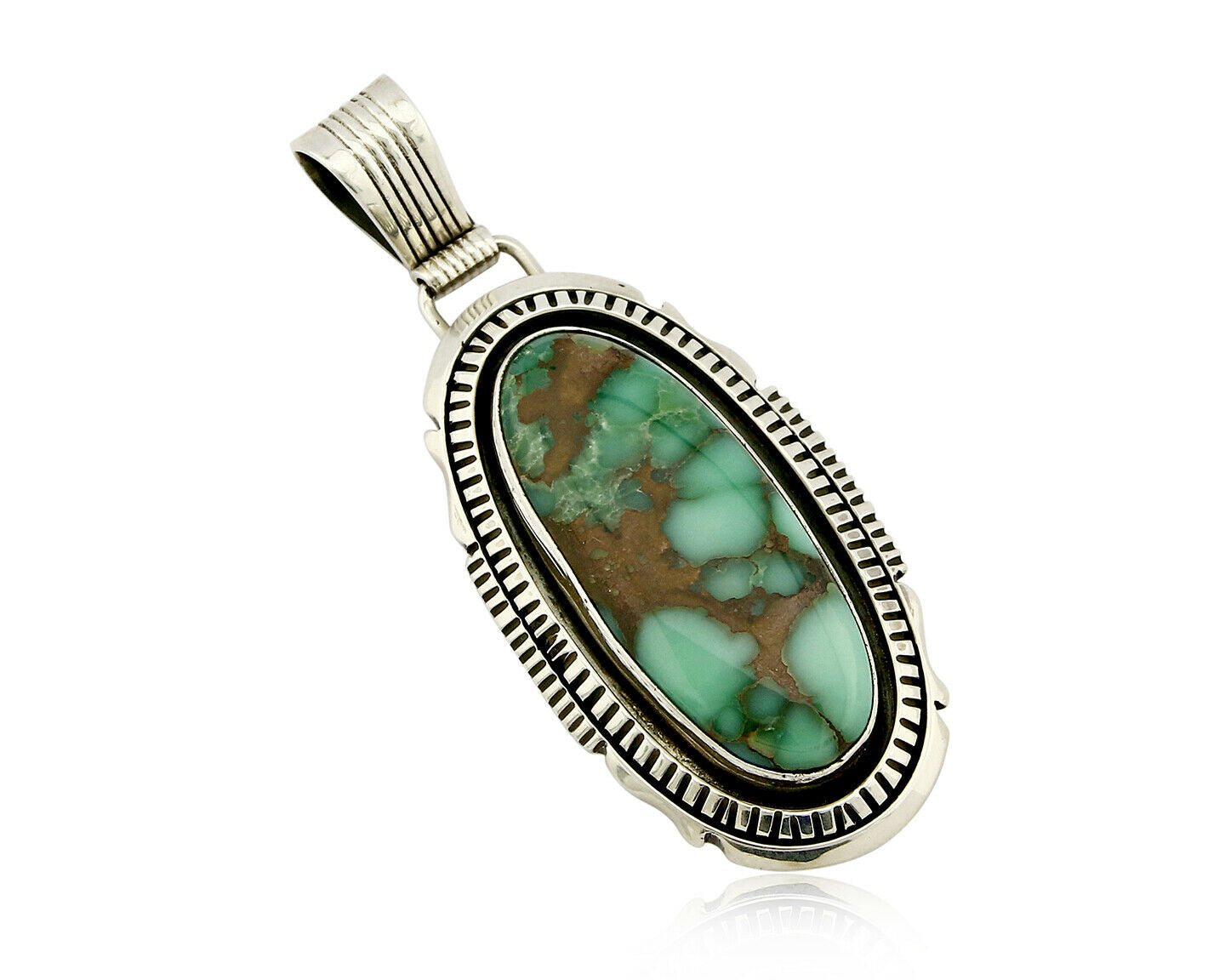 C. 1980 Navajo Artist Begay Landers Natural Mined Variscite .925 Pendant