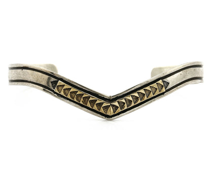 Navajo Bracelet .925 Silver & 14k Solid Gold MM Rogers and TAS Cuff C.80's