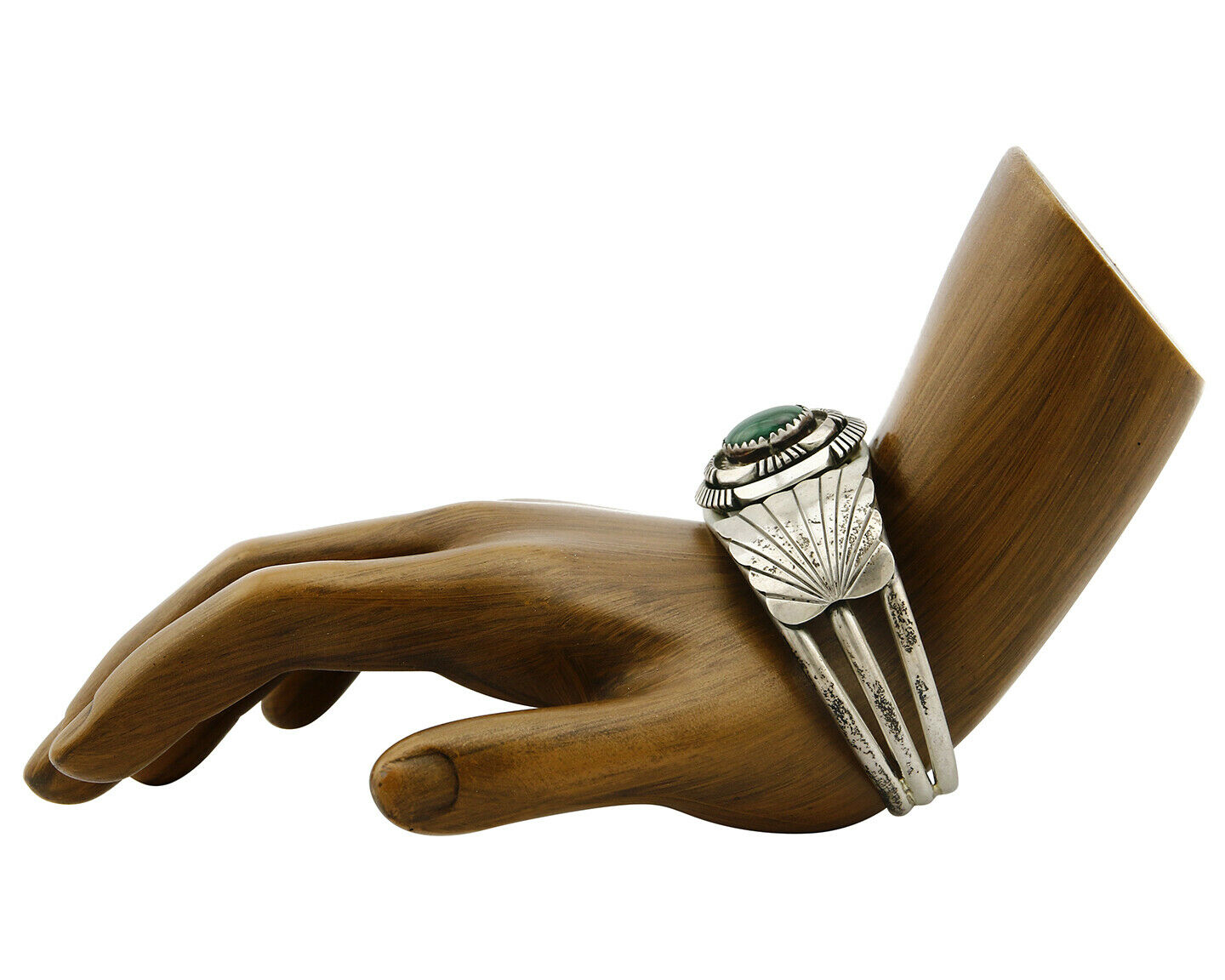 Women's Navajo Bracelet .925 Silver Natural Malachite Cuff Native American C80's