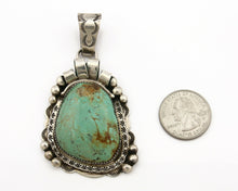 Navajo Kingman Turquoise Pendant .925 Silver Native American Artist C.80's