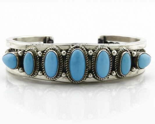 Bowlins Old Carter Trading Post Bracelet Turquoise Cuff .925 Silver