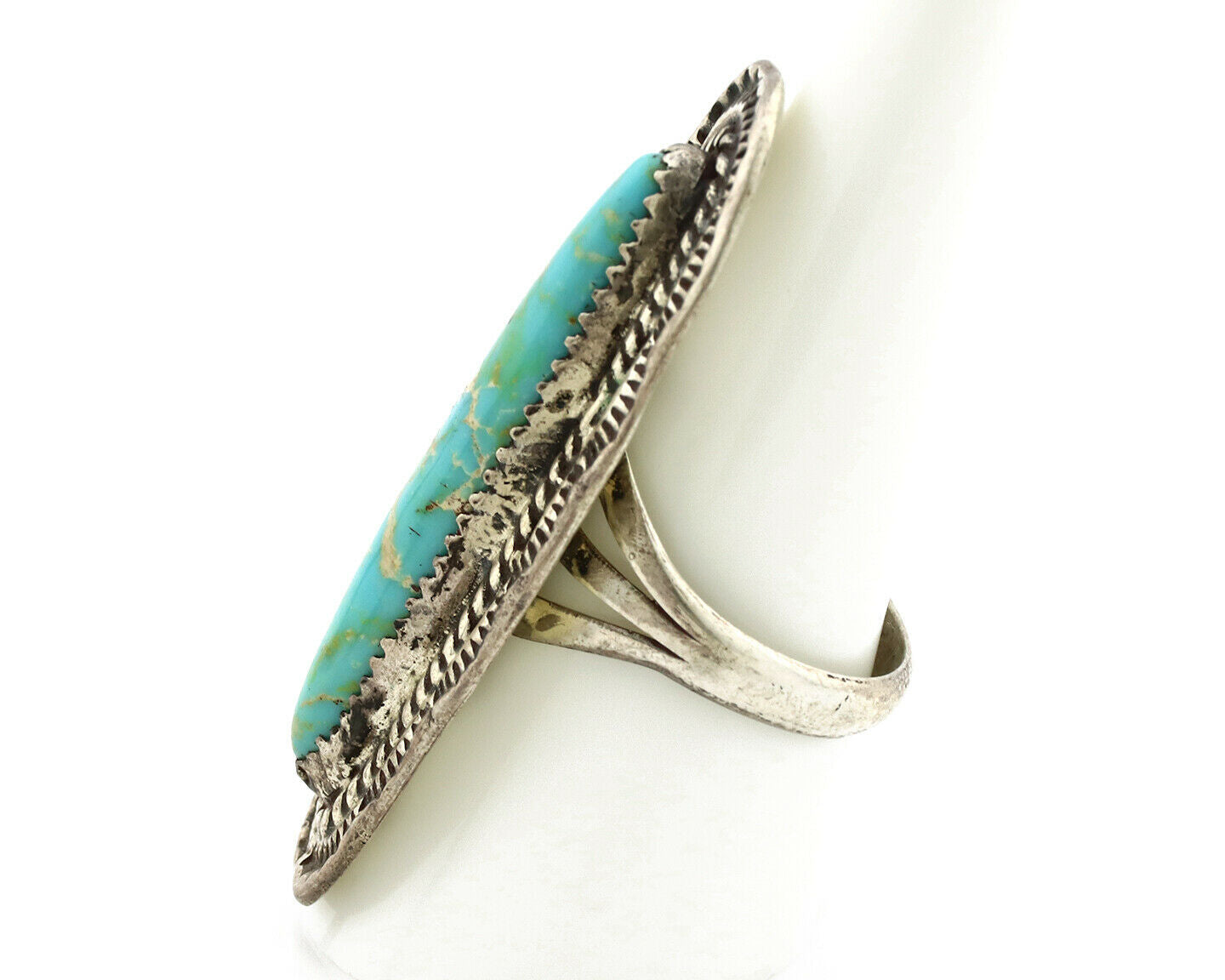 Navajo Ring .925 Silver Royston Turquoise Native American Artist C.80's