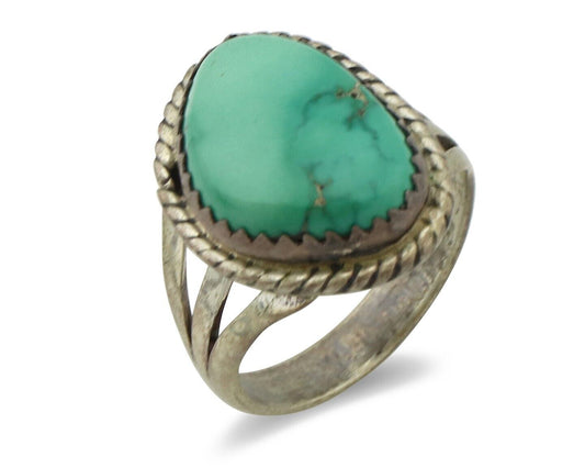 Navajo Ring .925 Silver Royston Turquoise Native American Artist C.80's