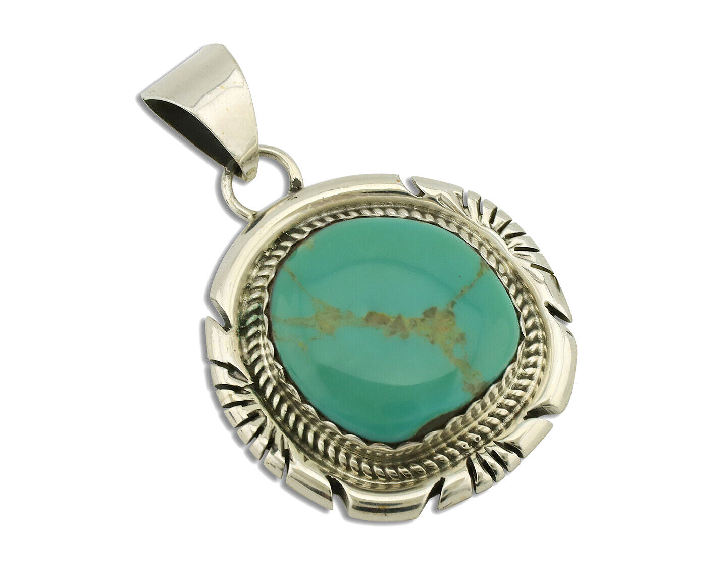 Navajo Necklace .925 Silver Arizona Turquoise Signed Jon McCray C.1980's