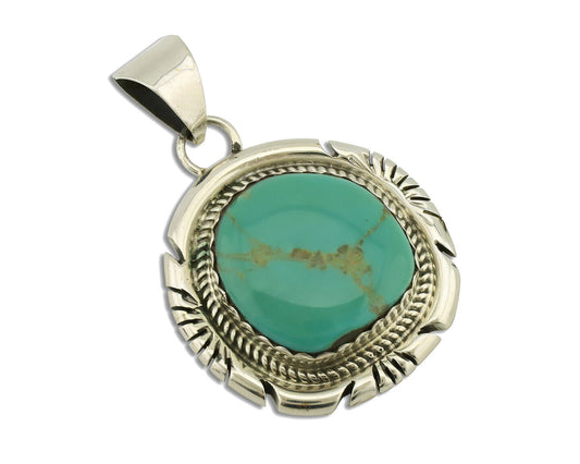 Navajo Necklace .925 Silver Arizona Turquoise Signed Jon McCray C.1980's