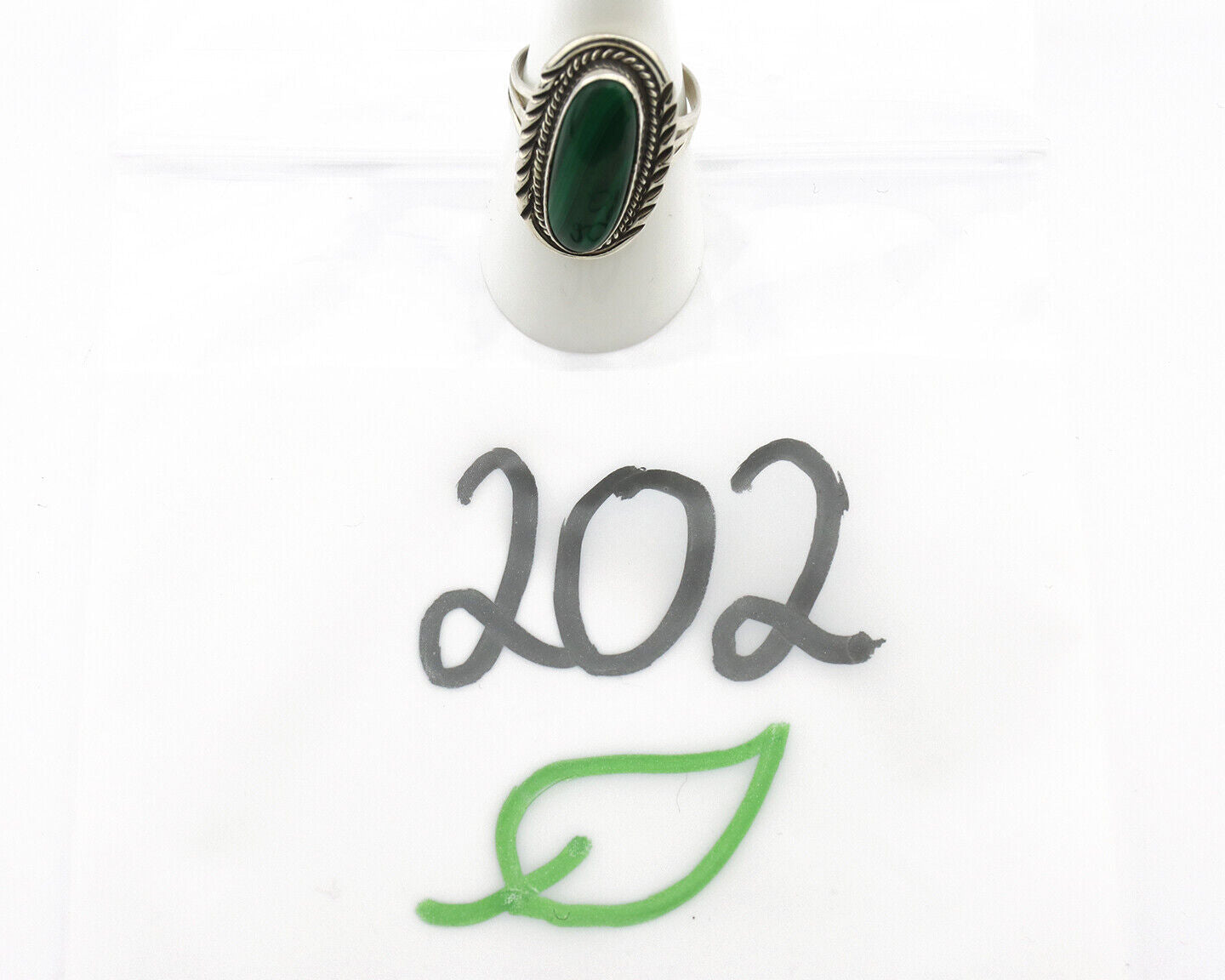 Navajo Ring 925 Silver Natural Malachite Artist Signed William Denetdale C.80's