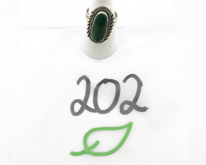 Navajo Ring 925 Silver Natural Malachite Artist Signed William Denetdale C.80's