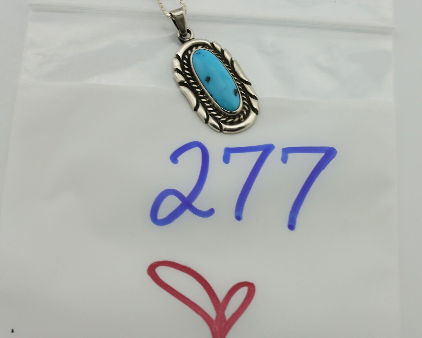 Navajo Necklace .925 Silver Sleeping Beauty Turquoise Signed M Montoya C.80's